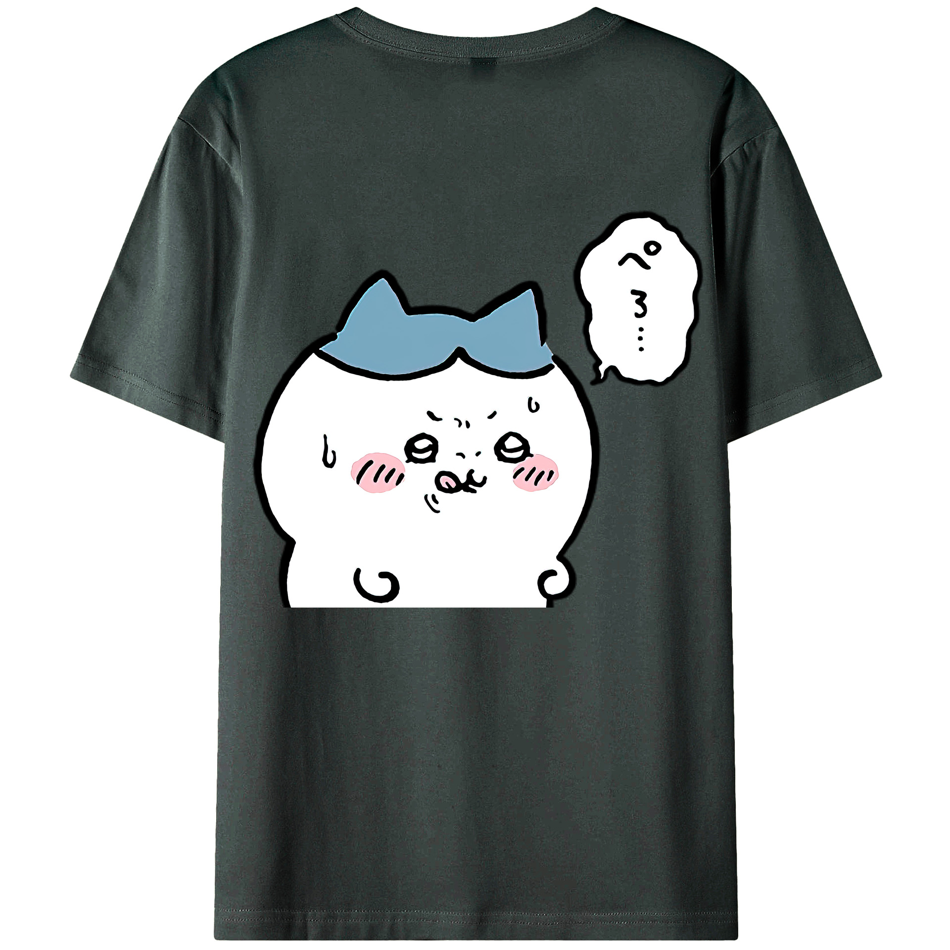 （画像用） ちいかわ ハチワレ Chii-kawa hachiware 綿100％ メンズ半袖Tシャツ（バックプリント） 通気性